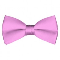 Solid Pink Bow Tie Pre-tied Satin Mens Ties