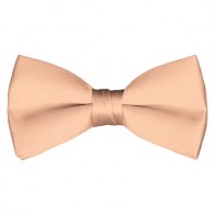 Solid Light Salmon Bow Tie Pre-tied Satin Mens Ties
