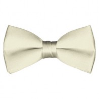 Solid Cream Bow Tie Pre-tied Satin Mens Ties