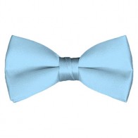 Solid Powder Blue Bow Tie Pre-tied Satin Mens Ties