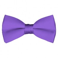 Solid Purple Bow Tie Pre-tied Satin Mens Ties