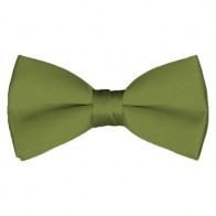 Solid Olive Bow Tie Pre-tied Satin Mens Ties