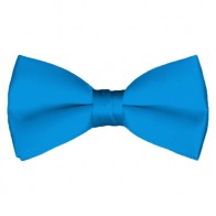 Solid Peacock Blue Bow Tie Pre-tied Satin Mens Ties