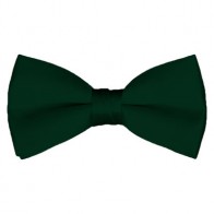 Solid Hunter Green Bow Tie Pre-tied Satin Mens Ties