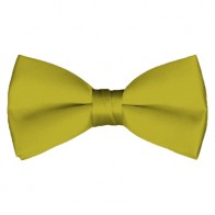 Solid Mustard Bow Tie Pre-tied Satin Mens Ties