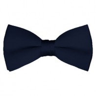 Solid Navy Blue Bow Tie Pre-tied Satin Mens Ties