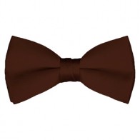Solid Brown Bow Tie Pre-tied Satin Mens Ties