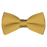 Solid Honey Gold Bow Tie Pre-tied Satin Mens Ties