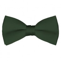 Solid Dark Olive Bow Tie Pre-tied Satin Mens Ties