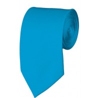 Slim Turquoise Necktie 2.75 Inch Ties Mens Solid Color Neckties