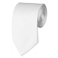 Slim White Necktie 2.75 Inch Ties Mens Solid Color Neckties