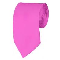 Slim Hot Pink Necktie 2.75 Inch Ties Mens Solid Color Neckties