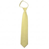 Solid Light Yellow Boys Zipper Ties Kids Neckties