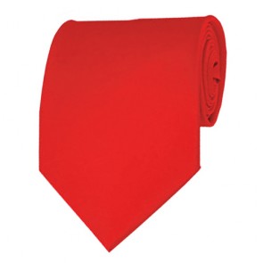 Coral Red Solid Color Ties Mens Neckties