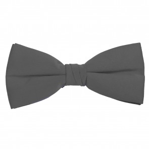 Charcoal Bow Tie Solid Pre-tied Satin Mens Ties