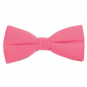 Hot Pink Bow Tie Solid Pre-tied Satin Mens Ties