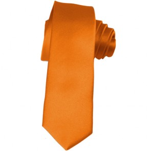 Solid Orange Skinny Ties Solid Color 2 Inch Mens Neckties