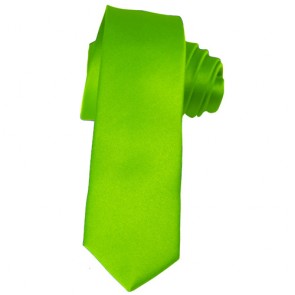 Solid Lime Green Skinny Ties Solid Color 2 Inch Mens Neckties
