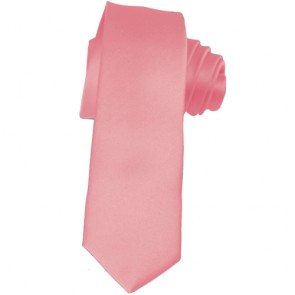 Solid Pink Skinny Ties Solid Color 2 Inch Mens Neckties