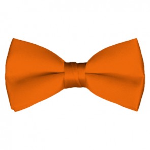 Solid Orange Bow Tie Pre-tied Satin Mens Ties