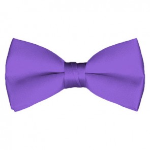Solid Purple Bow Tie Pre-tied Satin Mens Ties