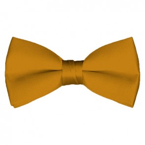 Solid Gold Bar Bow Tie Pre-tied Satin Mens Ties