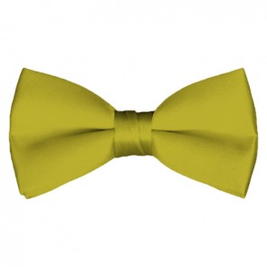 Solid Mustard Bow Tie Pre-tied Satin Mens Ties