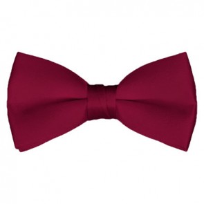 Solid Raspberry Bow Tie Pre-tied Satin Mens Ties