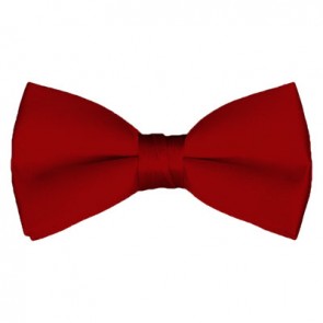 Solid Crimson Bow Tie Pre-tied Satin Mens Ties
