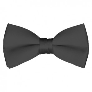 Solid Charcoal Bow Tie Pre-tied Satin Mens Ties