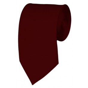 Slim Maroon Necktie 2.75 Inch Ties Mens Solid Color Neckties