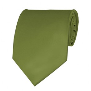 Olive Solid Color Ties Mens Neckties