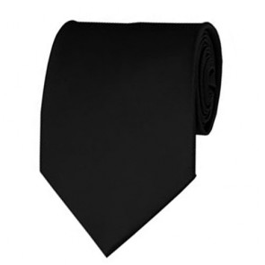 Black Solid Color Ties Mens Neckties