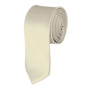 Skinny Cream Ties Solid Color 2 Inch Tie Mens Neckties