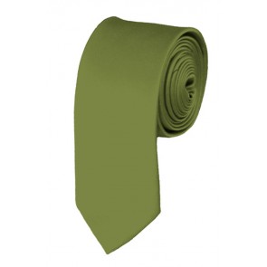 Skinny Olive Green Ties Solid Color 2 Inch Tie Mens Neckties
