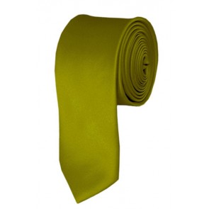 Skinny Mustard Ties Solid Color 2 Inch Tie Mens Neckties