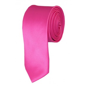 Skinny Hot Pink Ties Solid Color 2 Inch Tie Mens Neckties