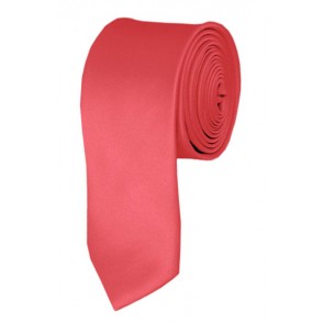 Skinny Coral Rose Ties Solid Color 2 Inch Tie Mens Neckties