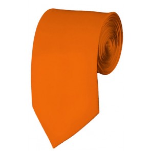Slim Orange Necktie 2.75 Inch Ties Mens Solid Color Neckties