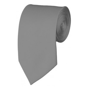 Slim Silver Necktie 2.75 Inch Ties Mens Solid Color Neckties