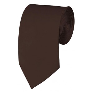 Slim Brown Necktie 2.75 Inch Ties Mens Solid Color Neckties