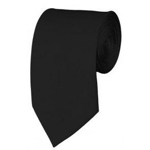 Slim Black Necktie 2.75 Inch Ties Mens Solid Color Neckties