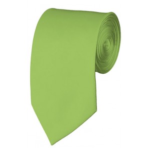 Slim Pear Green Necktie 2.75 Inch Ties Mens Solid Color Neckties