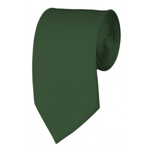 Slim Dark Olive Necktie 2.75 Inch Ties Mens Solid Color Neckties