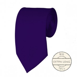 Dark Purple Extra Long Tie Solid Color Ties Mens Neckties