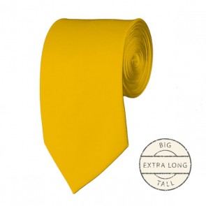 Golden Yellow  Extra Long Tie Solid Color Ties Mens Neckties