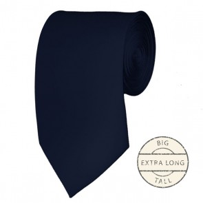 Navy Extra Long Tie Solid Color Ties Mens Neckties