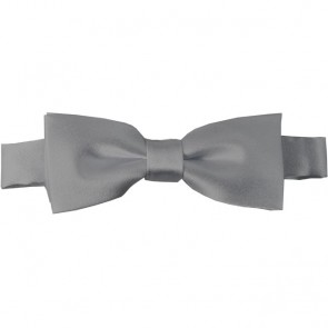 Silver Bow Tie Pre-tied Satin Boys Ties