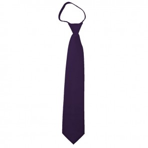 Solid Eggplant Zipper Ties Mens Neckties