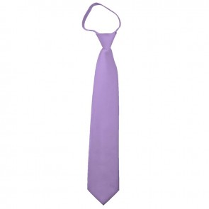 Solid Lavender Boys Zipper Ties Kids Neckties